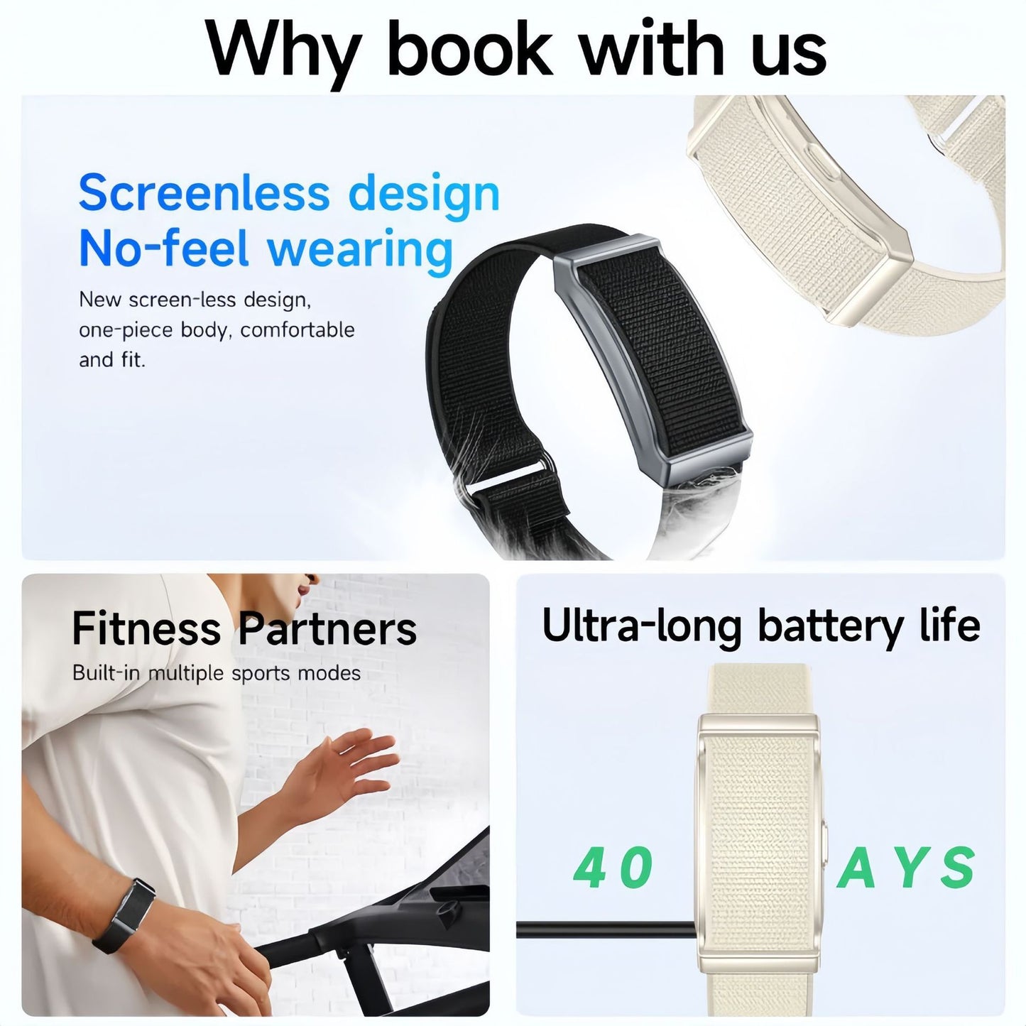 G69 Screenless Smart Bracelet with Health Monitoring