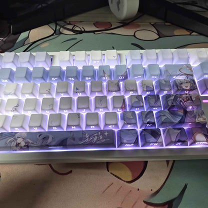 Side-Engraved Translucent PBT Mechanical Keyboard Keycaps