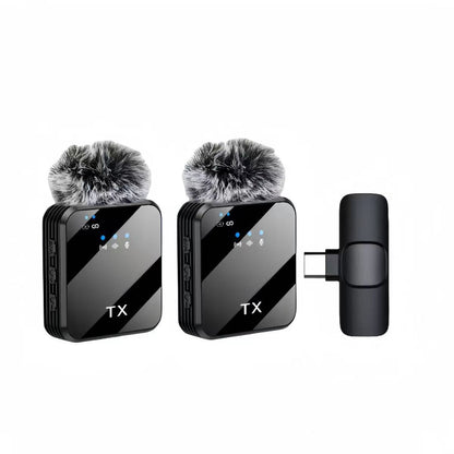 wireless lavalier microphone for mobile live streaming, compact wireless microphone for recording and audio capture