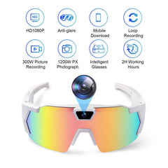Windproof smart glasses with camera for cycling