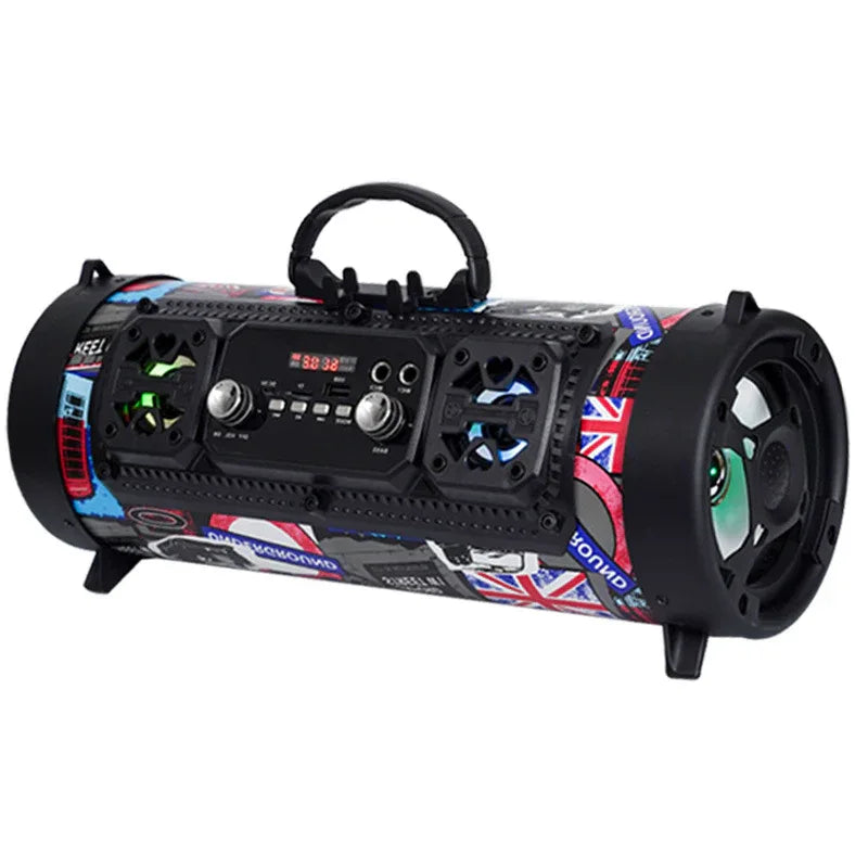 Portable Bluetooth Speaker with FM Radio, Karaoke Mode, Colorful LED Lights & Long-Lasting Battery - ZeeTec Store