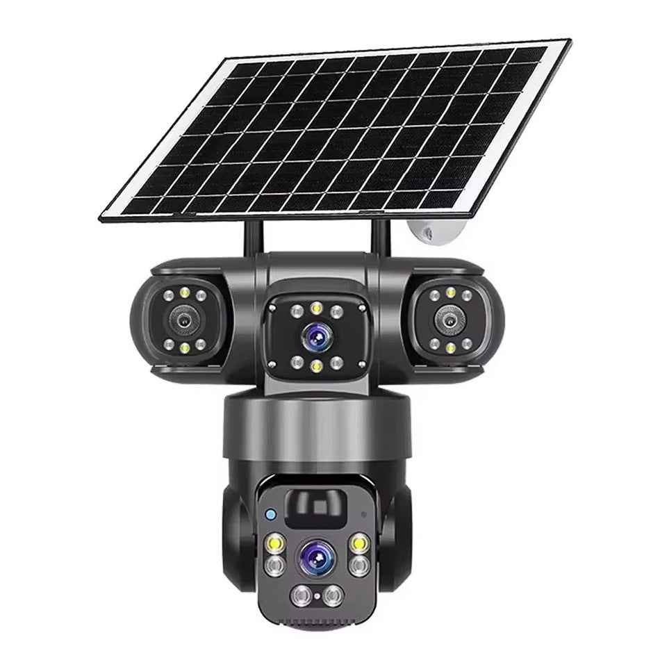 Solar Powered 4G Outdoor Camera with Triple Lens for Enhanced Security