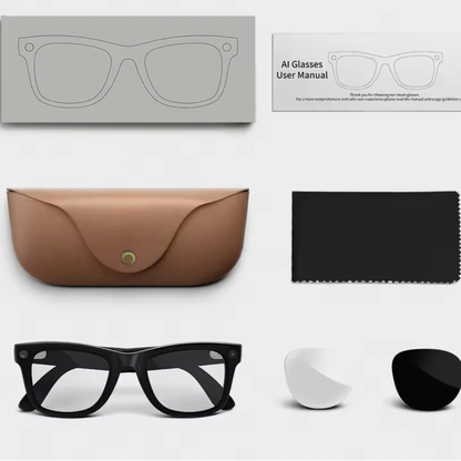 Smart AI Glasses with Built-in camera, charging Case and dual Lenses