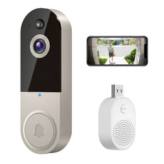 Smart Video Doorbell, Wireless Intercom, 2MP Camera – Clear 1080P Full HD, Night Vision, Built-in Battery, Two-Way Audio, Motion Detection, App Display – Live view and video playback