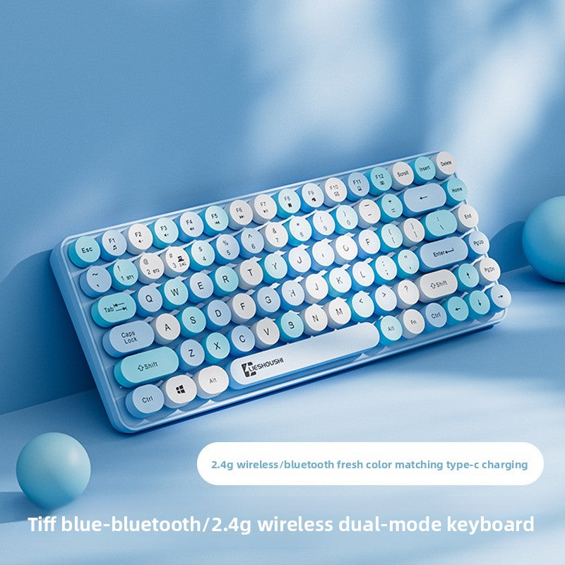 Aesthetic Wireless Mechanical Feel Silent Keyboard with Bluetooth