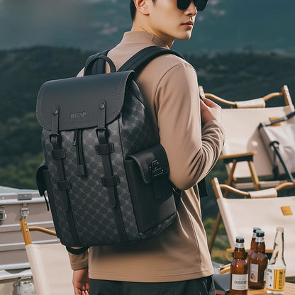 Mens British Style Travel Backpack with Laptop Compartment