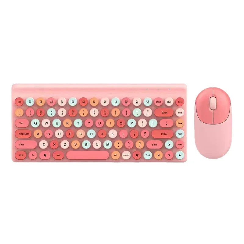 Wireless Retro Keyboard and Mouse Set for a Vintage Touch - ZeeTec Store