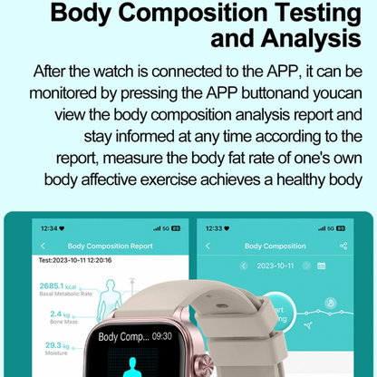 Advanced Smart Watch,1.96" IPS HD touch,Bluetooth call|Smart apps,Advanced Health monitor: ECG|Blood lipids|Uric acid|Body fat|Micro physical examination|Emotional stress detection|Non invasive blood glucose measure|Battery up to 7 days