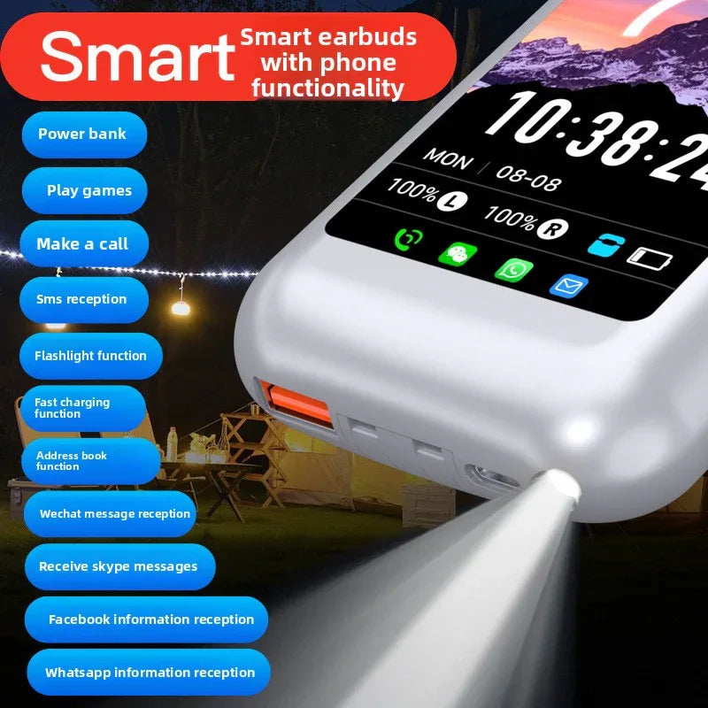 Power Bank with Headphones: Built-in Screen and Bluetooth Functionality - ZeeTec Store