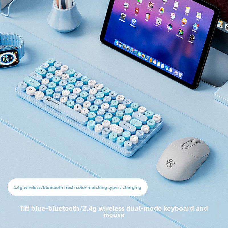 Aesthetic Wireless Mechanical Feel Silent Keyboard with Bluetooth
