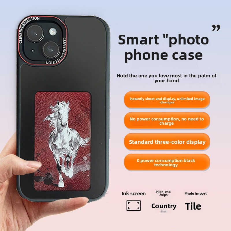 E-ink Screen Phone Case with Selfie Projector