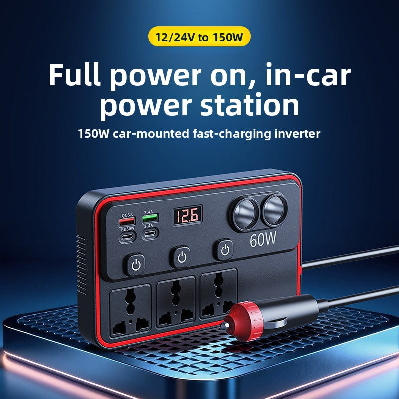 Universal Car Power Inverter with Digital Display