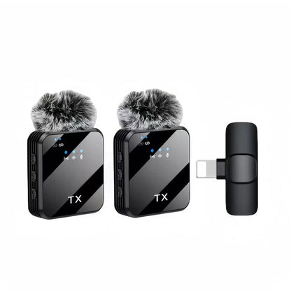 wireless lavalier microphone for mobile live streaming, compact wireless microphone for recording and audio capture
