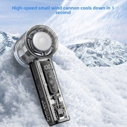 Portable USB Handheld Power Fan Wind with Transparent Housing for Ice Cooling - ZeeTec Store