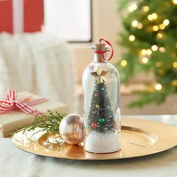 Christmas Tree Recording Message Bottle Festive Season