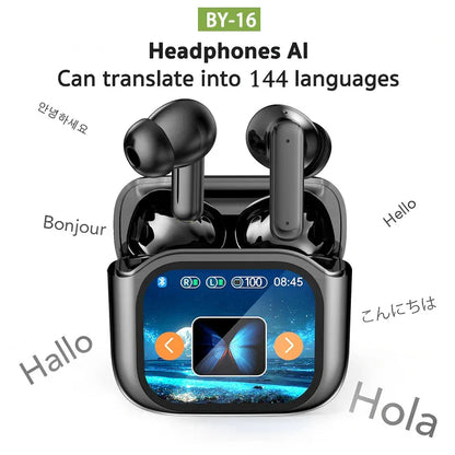 LED Bluetooth Headset with ANC, ENC, Touch Screen, and AI Translation - ZeeTec Store