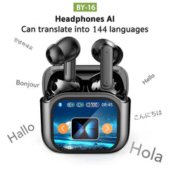 LED Bluetooth Headset with ANC, ENC, Touch Screen, and AI Translation