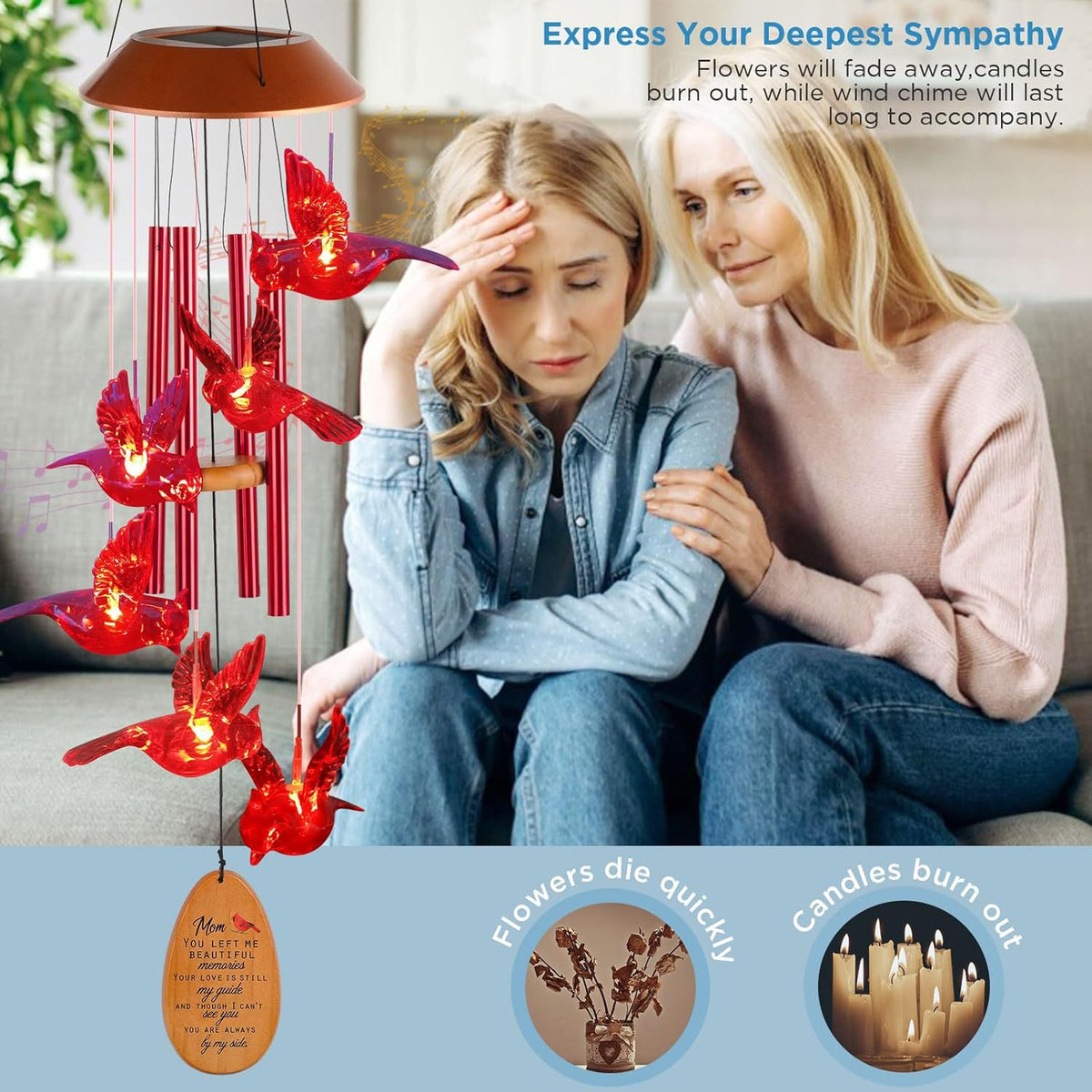 Solar garden lamp LED Lighting Wind Chine Design for Festive Season