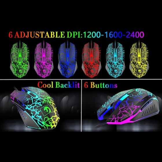 4-in-1 Gaming Combo Bundle Wired Keyboard Mouse Headset & Pad, Wired Keyboard 104 keys and 19 anti-ghosting keys 12 multimedia keys, Wired Gaming Mouse 3 adjustable DPI Ergonomic non-slip design cool backlit, Wired Gaming Headset Stereo sound universal