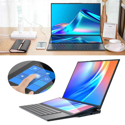 ZeeTec Dual Screen Laptop with 16" and 14" HD Screens - External GPU Deck Support - ZeeTec Store