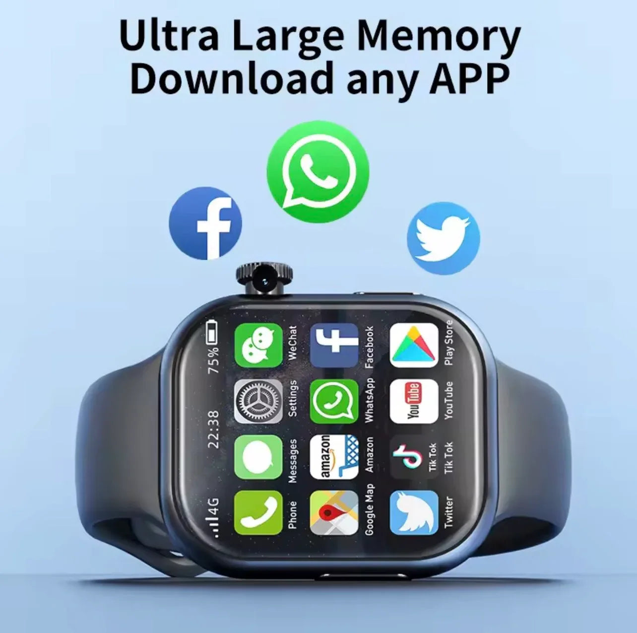 2.06” HD Smartwatch with SIM; Camera & Play Store Apps — Your Phone on Your Wrist - ZeeTec Store