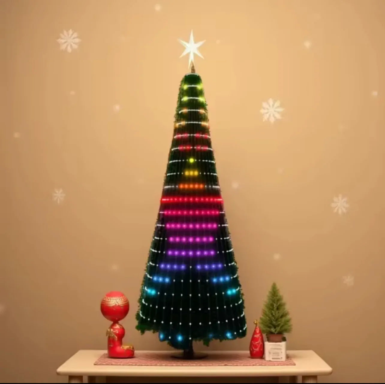 Smart RGB Christmas Tree Star Lights ,App control with DIY text and picture customize,Dynamic effects and multiple Built-in animation gallery Display, Music Rhythm Sync and Timer Function,400 LED with Ultra Bright Chips and Excellent PVC Wires, - ZeeTec Store