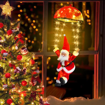 Santa Claus Parachute Christmas, Indoor christmas lights with 8 different light patterns, Memory and Timer Function - ZeeTec Store