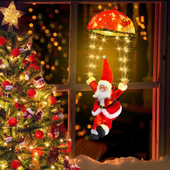 Santa Claus Parachute Christmas, Indoor christmas lights with 8 different light patterns, Memory and Timer Function
