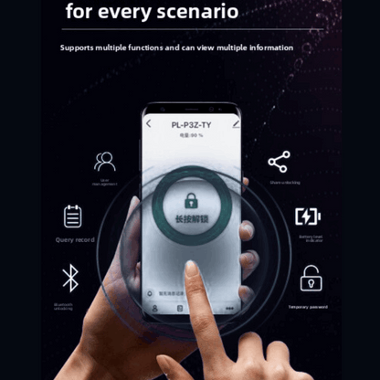 Smart Fingerprint Handle Lock, Two units per door (Smart handle outside and normal lock handle inside), Advanced fingerprint technology, Easily control and monitor, High Security, Durable Build, Versatile Unlocking: fingerprint password and key entry