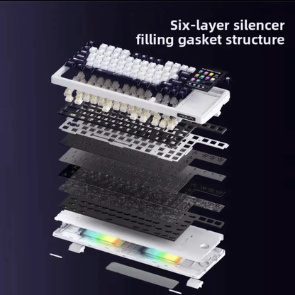 Aula L99 Mechanical Gaming Keyboard, 3.98-inch IPS Touch Screen, RGB LIGHTING: 16 million colour Backlight, SOUND OPTIMIZATION, 8000mAh Battery, Triple Connection Mode