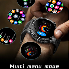 Bluetooth Smart Watch with Dual Straps, 1.8” HD Display,Bluetooth Calling| Heart Rate Monitoring|Waterproof|fitness tracking|Flash Light,Dual Straps Option - silicone and steel straps,Battery up to 7 days