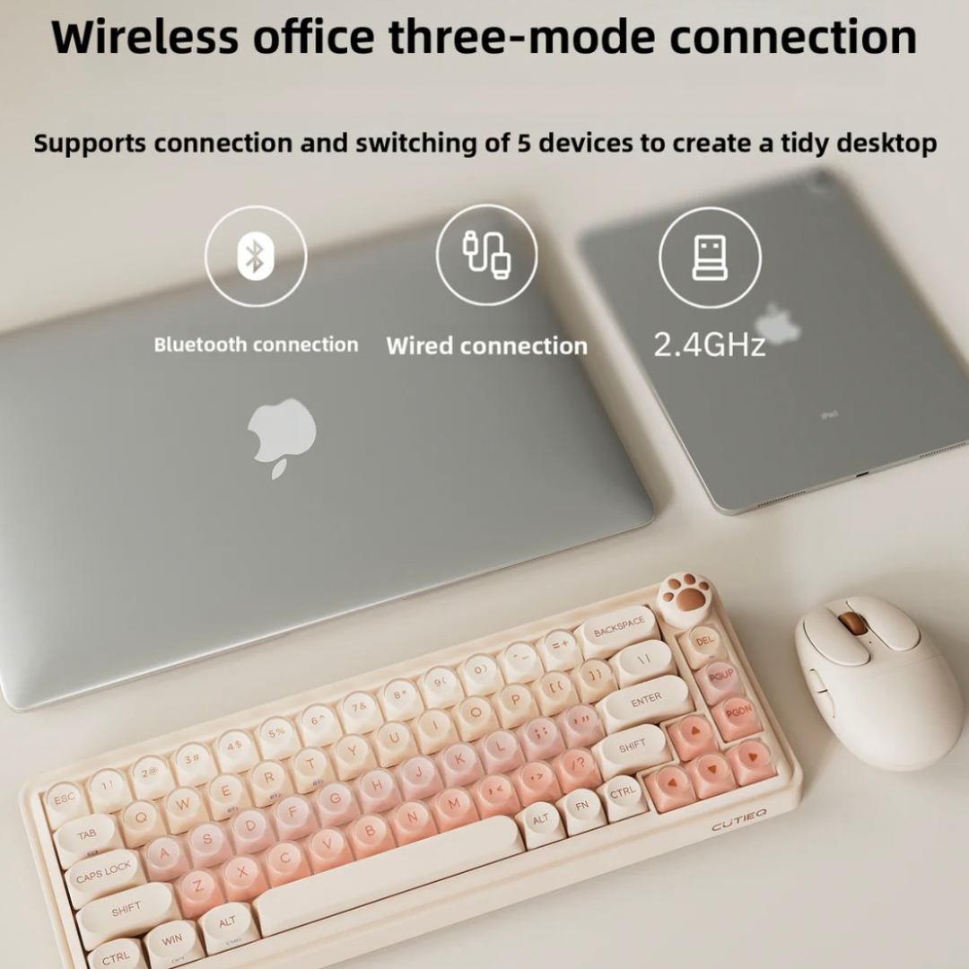 CUTIEQ Z82 Portable Wireless Mechanical Keyboard Aesthetic Appeal Silent