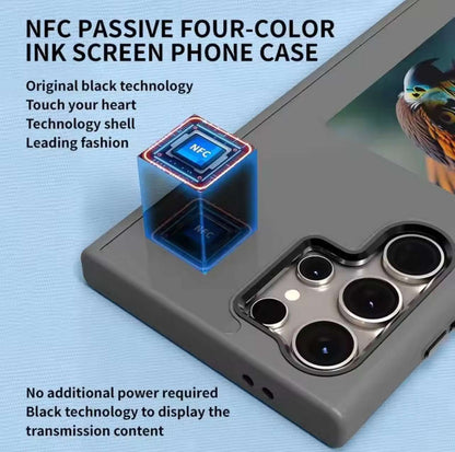 Samsung case, DIY Four-Color E-Ink Screen, Passive NFC Technology, Customisable Display, Durable Protection, for Samsung Galaxy S25Ultra S24 S23 Frosted High-End