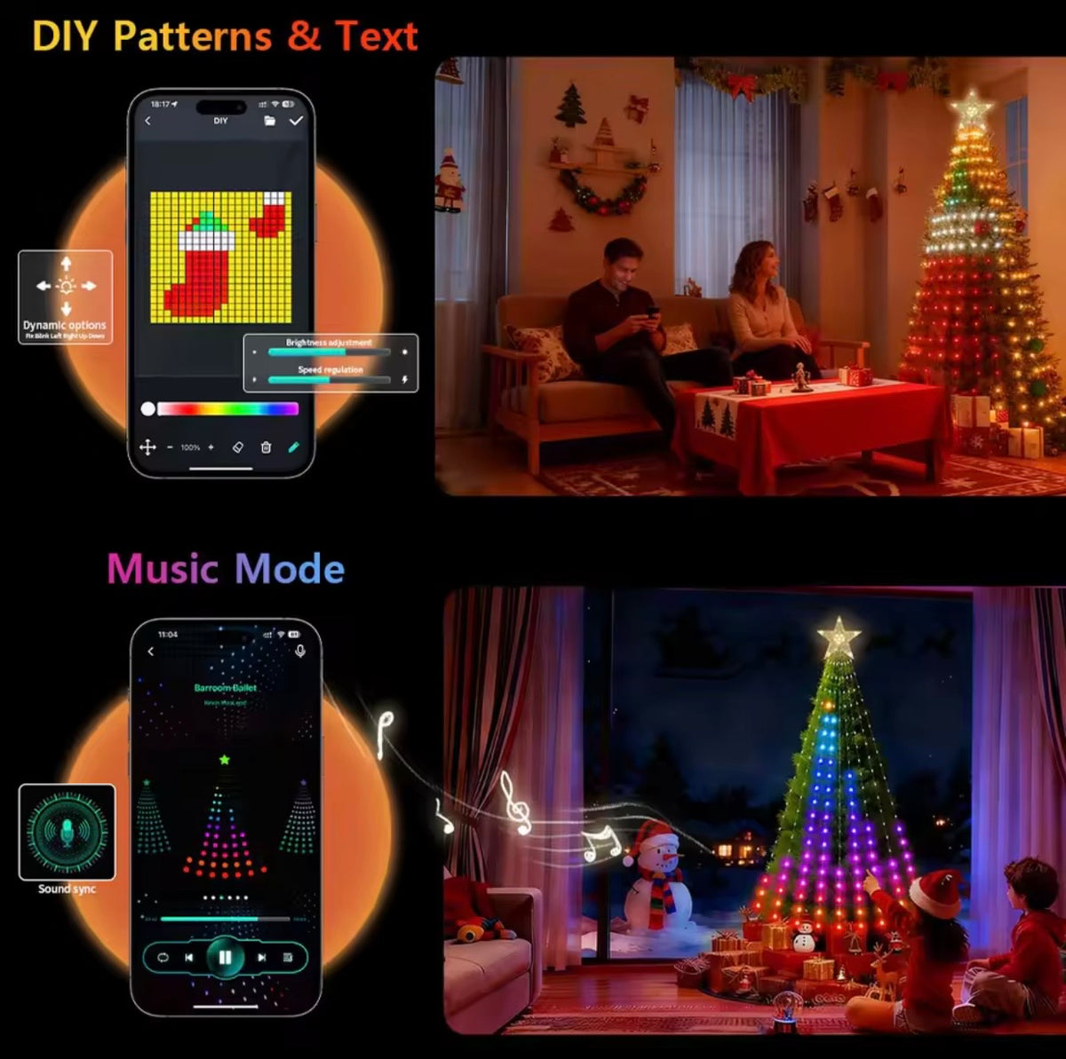 O Smart RGB LED Christmas light string DIY Light Show for Christmas and Festive Season