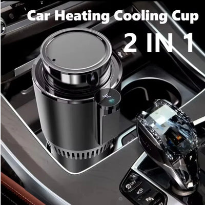 Portable Car Cooler Warmer 2-in-1 Mini Auto Refrigerator for Hot & Cold Drinks, Compact & Portable with Smart Touch Control - ZeeTec Store