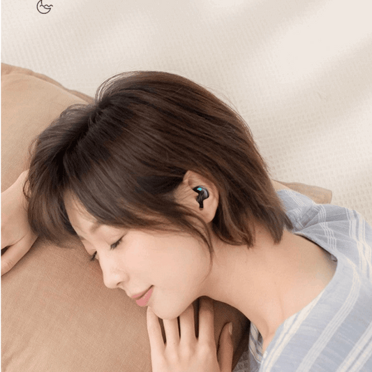 Wireless Bluetooth Headset in-ear invisible mini design with TWS, Voice Control & Call Function, Low Latency, Bilateral Stereo Sound, Long Battery Life, Sleep Mode - Energy-saving feature