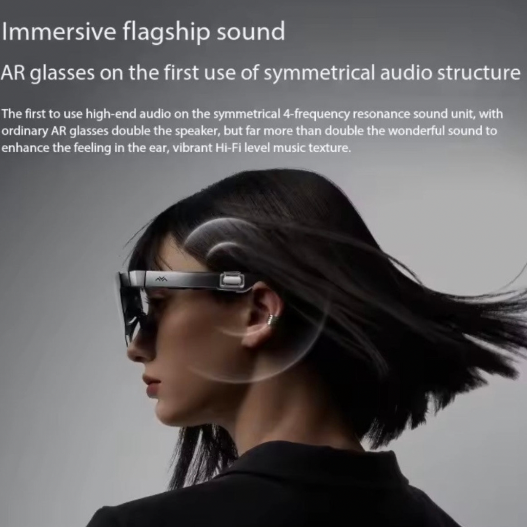 TCL RayNeo Air 2S AR XR Glasses 1080P, Dual cameras, VR & 3D Play Support, MR Holographic Display, Dual Monitor Resolution, Memory & Storage - Comes with 1GB built-in memory, Compact & Lightweight, Device compatibility for Phone iPad PC Switch Xbox