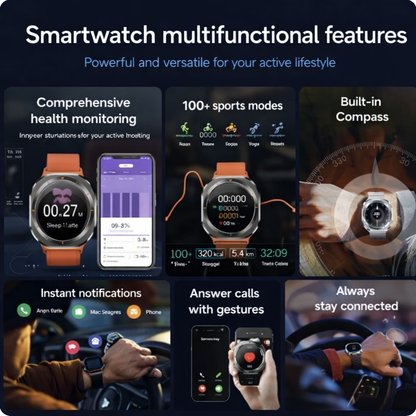 ZeeTec Smart Watch 1.46” HD with Bluetooth Call and Health Monitor