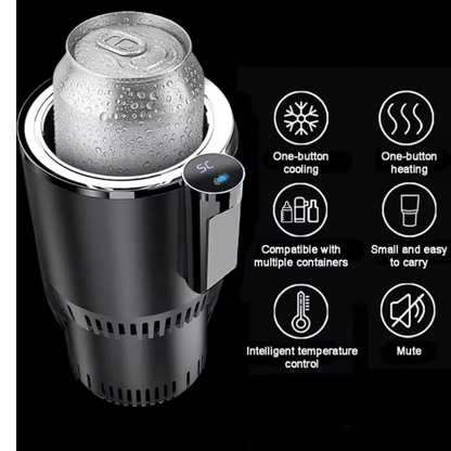 Portable Smart 2-in-1 Car Cup, Cooler & Warmer, 12V Mini Auto Refrigerator for Hot & Cold Drinks, Travel Cup Holder, Compact & Portable, Smart Touch Control, Silent & Safe Operation