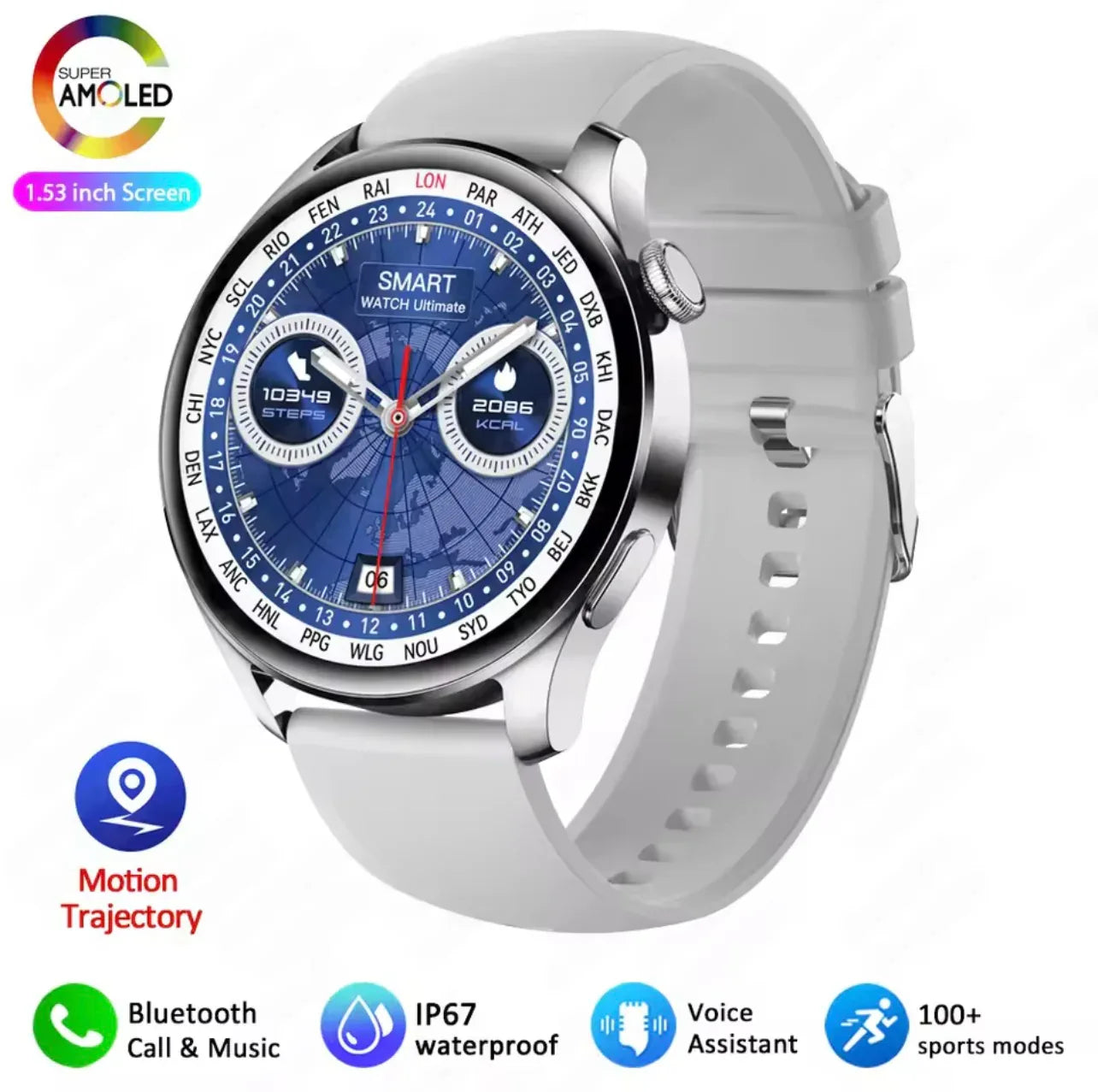 Fashion Smart Watch for Men and Women with AMOLED Screen, Bluetooth Calling, Heart Rate Monitoring, and More - ZeeTec Store