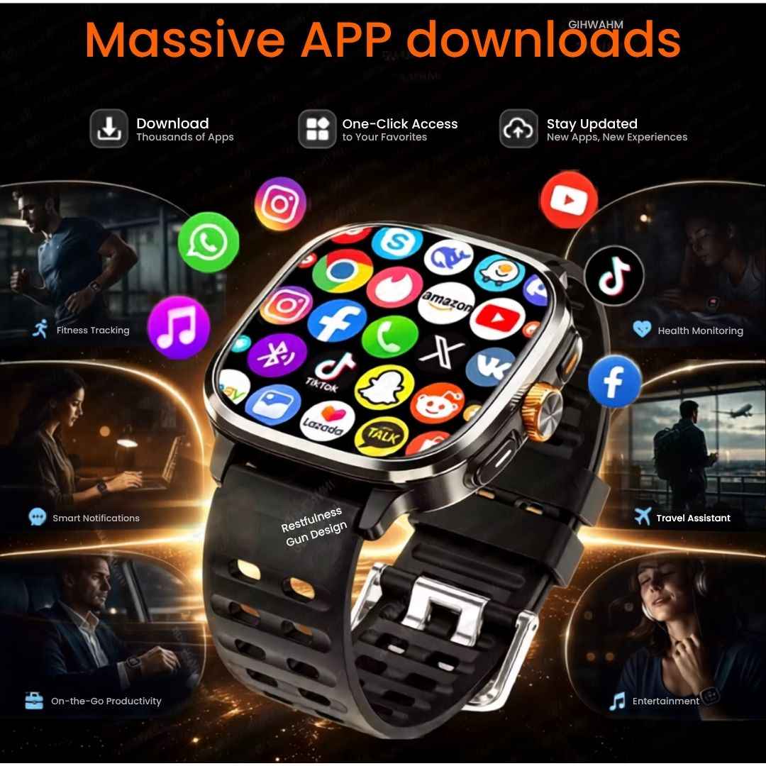 ZeeTec 2.4” AMOLED Smartwatch with SIM, Camera, Health Monitor & Play Store Apps