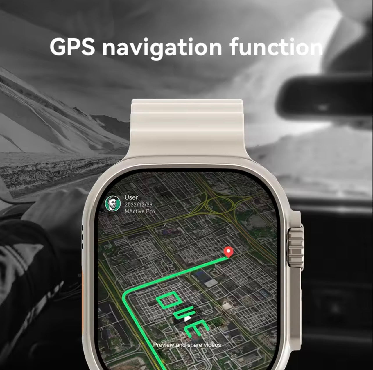 Ultra Thin Smart Watch - AMOLED Display 2.06” Camera, Sim Support, Bluetooth Calls, GPS, Health Tracking