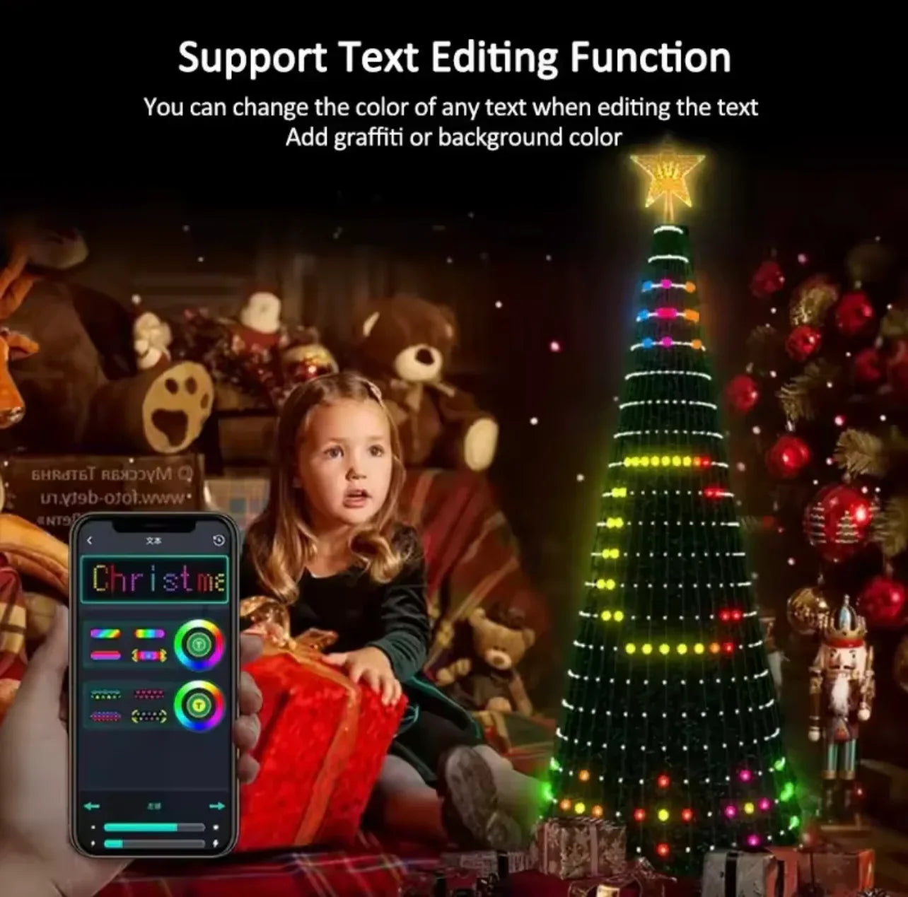Smart RGB Christmas Tree Star Lights ,App control with DIY text and picture customize,Dynamic effects and multiple Built-in animation gallery Display, Music Rhythm Sync and Timer Function,400 LED with Ultra Bright Chips and Excellent PVC Wires, - ZeeTec Store