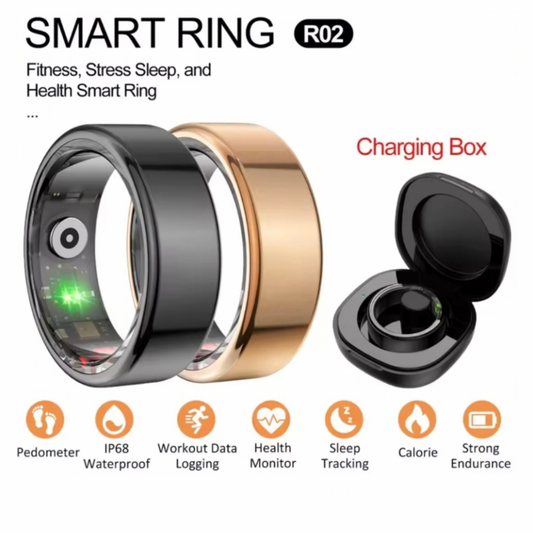 Smart Ring with Multi-Sports Modes – Pedometer, Multi-Sports Modes & Fitness Tracking, Advanced Health Monitoring, App Connectivity, Smart Features – Remote photo control, Long Battery Life – 17mAh up to 15 days standby, IP68 Waterproof