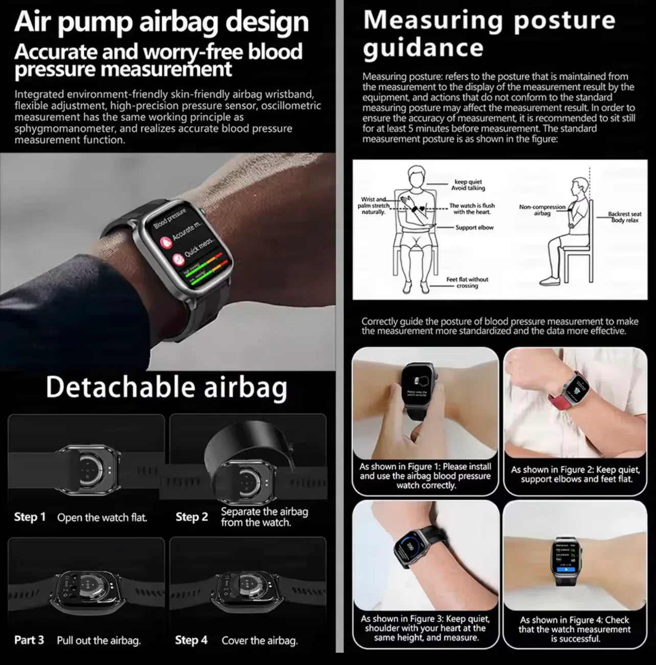 Smart Health Watch Blood Pressure Monitoring and ECG Features - ZeeTec Store