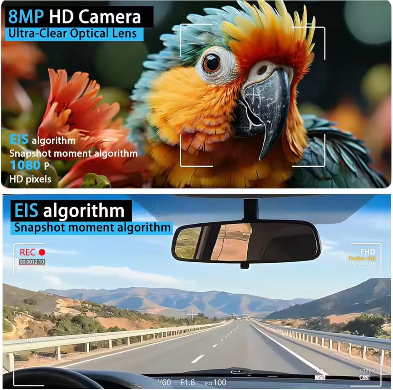 Smart Glasses Electrochromic Lenses 8MP Camera AI
