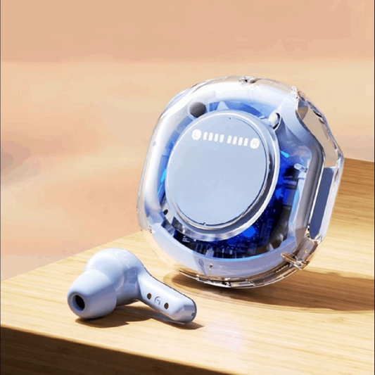 Transparent Earbuds High Quality,Bluetooth 5.3 Wireless Durable Transparent Design, Digital Display, Finger Tip Touch & Noise Reduction, Bilateral Stereo & Super Bass, Universal Compatibility, Long-lasting usage on a single charge
