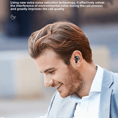 Wireless Bluetooth Headset in-ear invisible mini design with TWS, Voice Control & Call Function, Low Latency, Bilateral Stereo Sound, Long Battery Life, Sleep Mode - Energy-saving feature