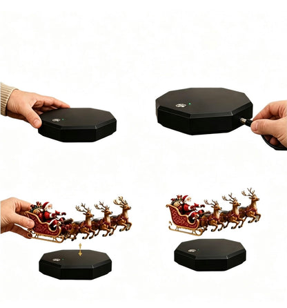 Christmas Santa Electromagnetic Flying Sleigh Festive Decoration
