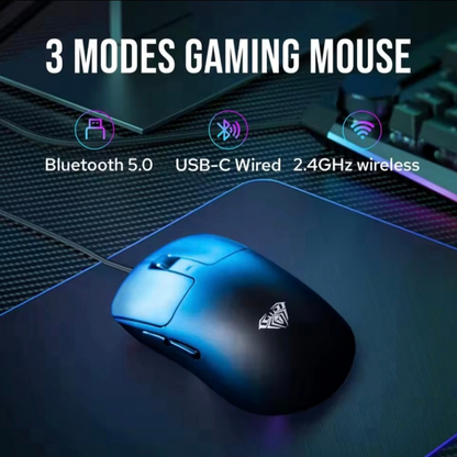 AULA SC680 Gaming Mouse, Triple-Mode (BT 2.4G Wired), Lightweight 58g Esports, Ultra-Fast Response, Ergonomic Design